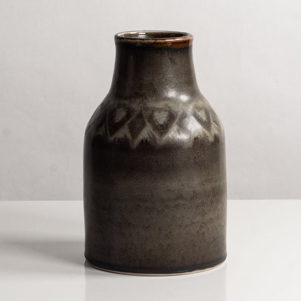 Carl Harry Stålhane for Rörstrand, Sweden, unique stoneware vase with brown glaze L3936
