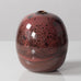 Horst Kerstan, Germany, unique ovoid vase with glossy brick red and black glaze K2816