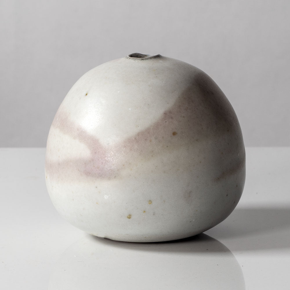 Horst Kerstan, Germany, unique ovoid vase with matte white and pink glaze K2817