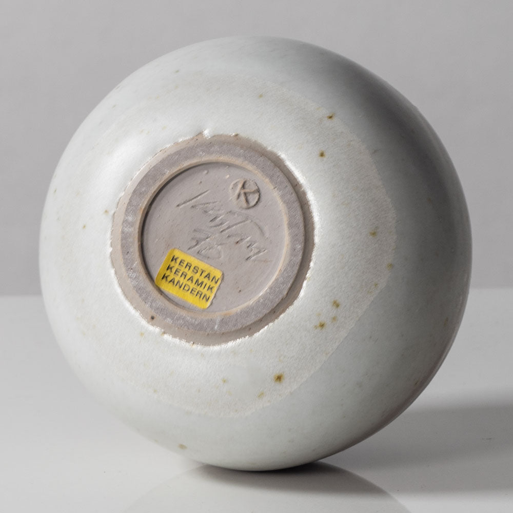 Horst Kerstan, Germany, unique ovoid vase with matte white and pink glaze K2817