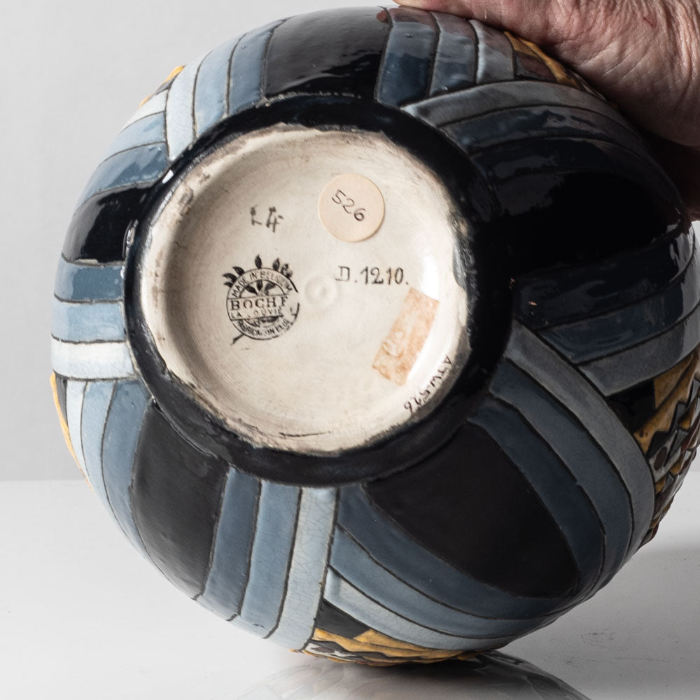 Charles Catteau for Boch Freres, Belgium, faiance vase with crackle glaze K2749