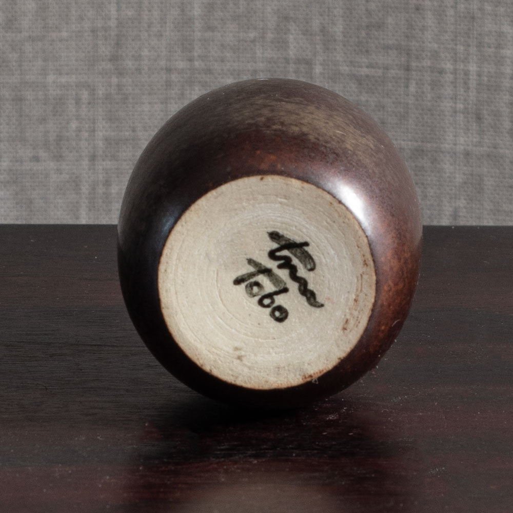 Erich and Ingrid Triller for Tobo, Sweden, vase with matte brown glaze G9512