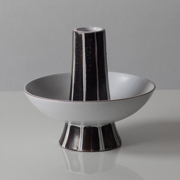 Stig Lindberg for Gustavsberg, Sweden, faiance candlestick with