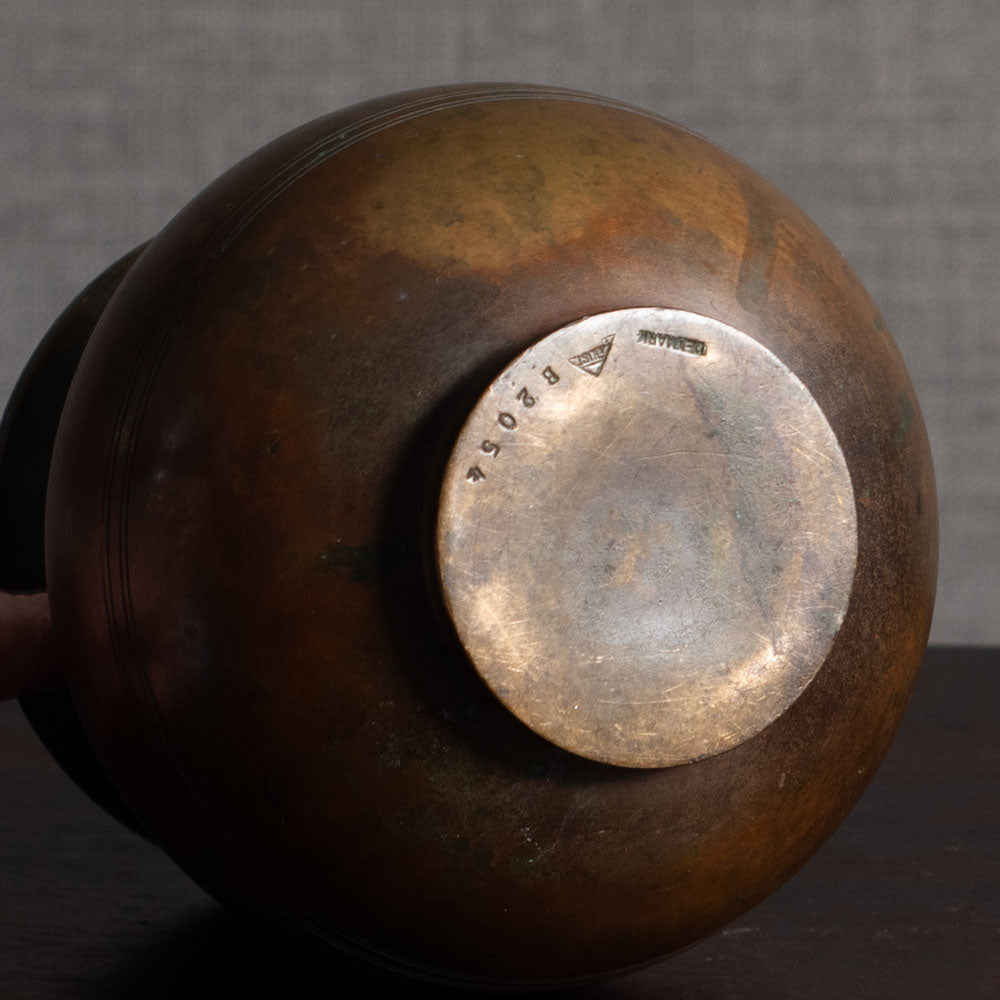 Just Andersen, Denmark, round bronze vase with flaring rim M4154