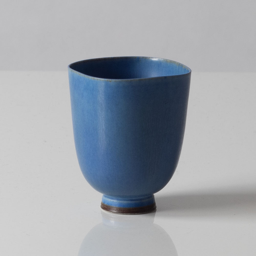 Berndt Friberg for Gustavsberg, Sweden, unique stoneware bowl with blue glaze K2854