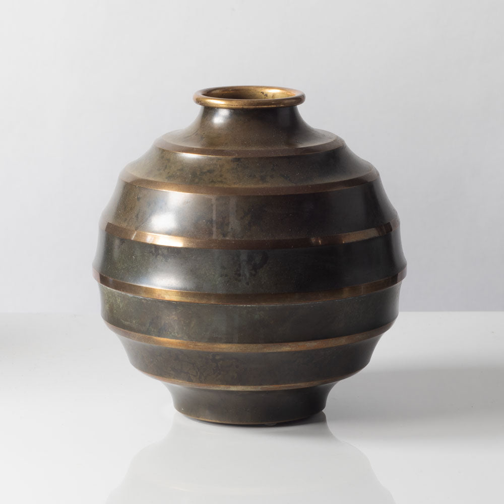 SVM, Sweden, ribbed vase in light bronze K2557