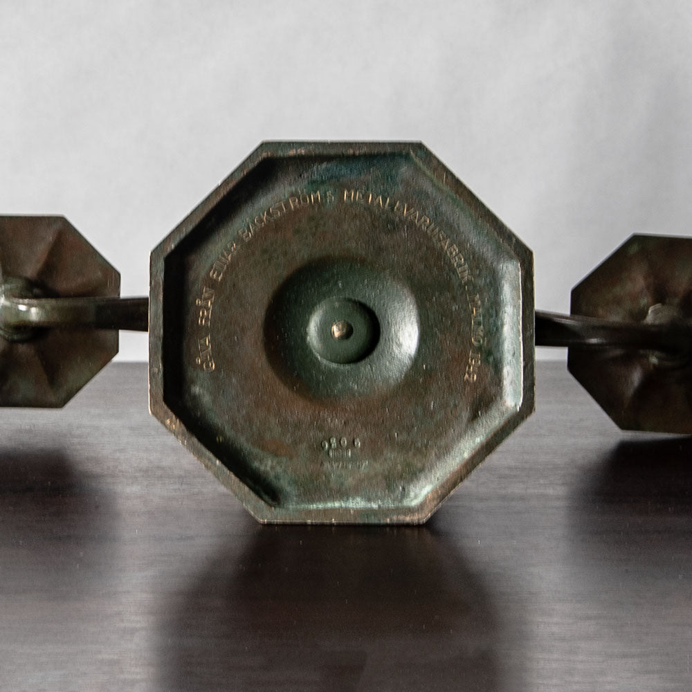 Sune Backstroms, Sweden, pair of bronze candlesticks J1122