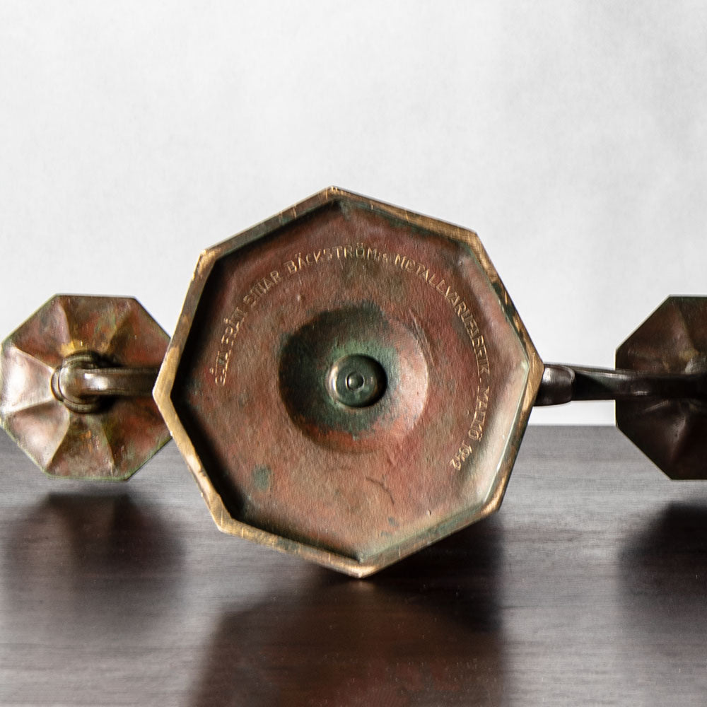 Sune Backstroms, Sweden, pair of bronze candlesticks J1122