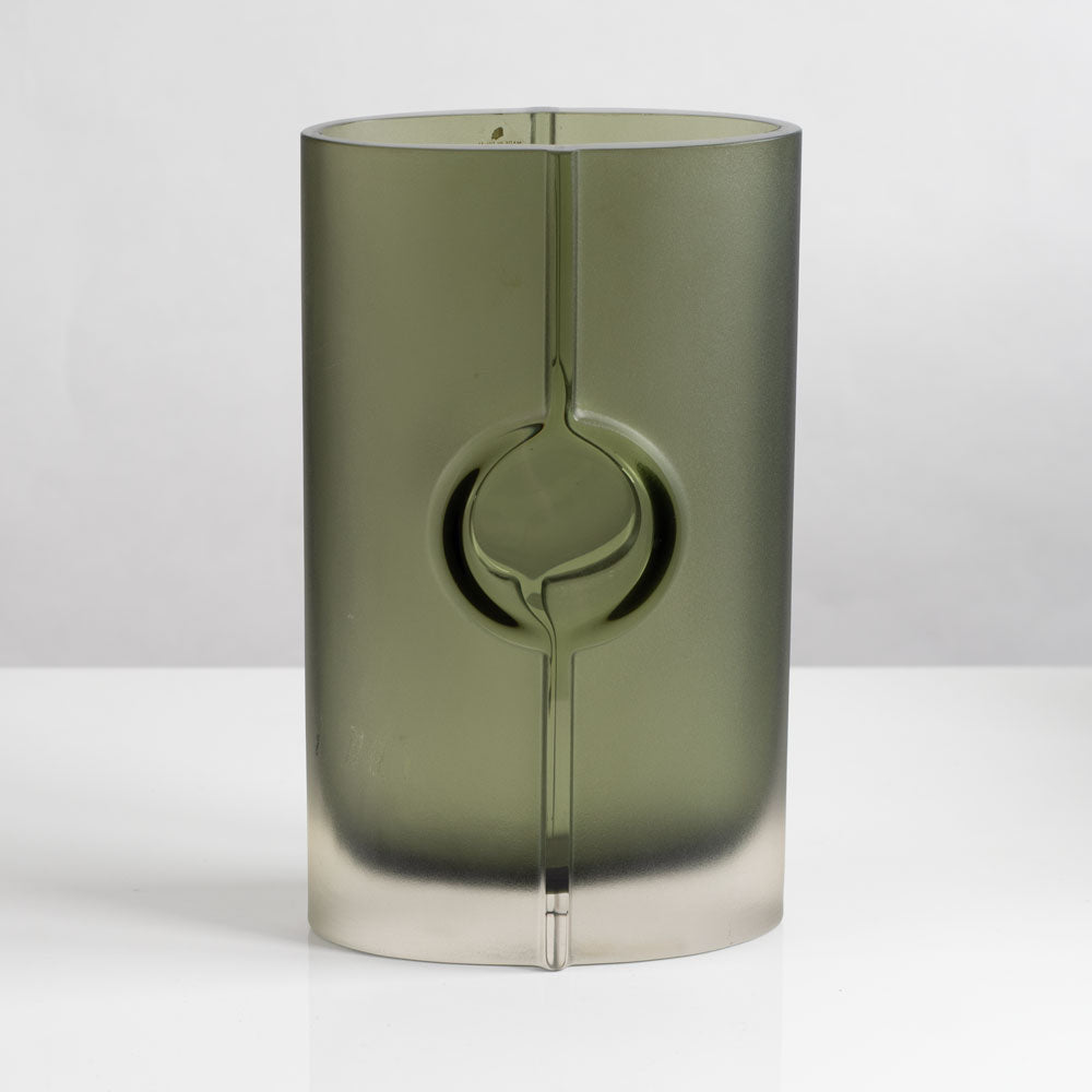 Tapio Wirkkala for Iittala, Finland, large gray frosted glass vase L4161