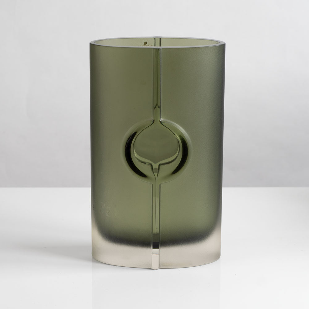Tapio Wirkkala for Iittala, Finland, large gray frosted glass vase L4161