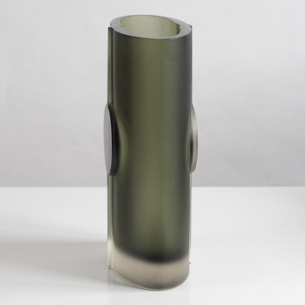 Tapio Wirkkala for Iittala, Finland, large gray frosted glass vase L4161