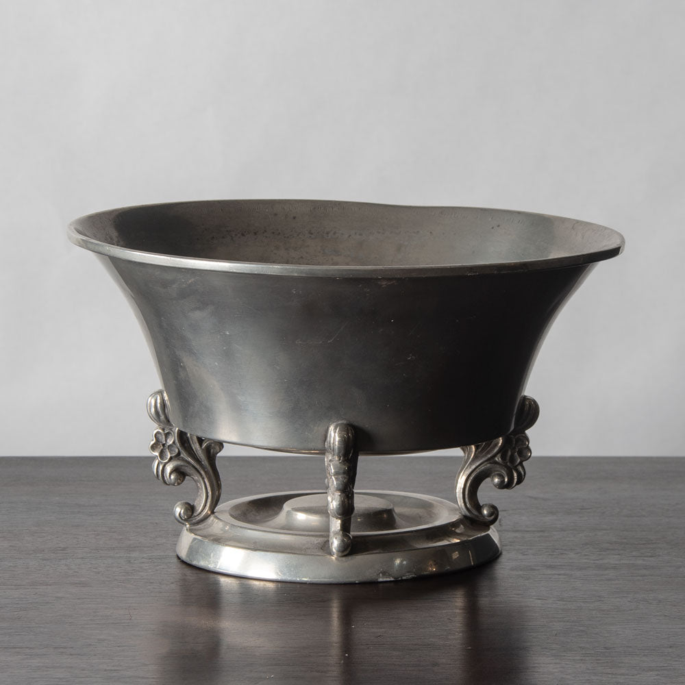 CG Hallberg, Sweden, tin footed bowl J1056