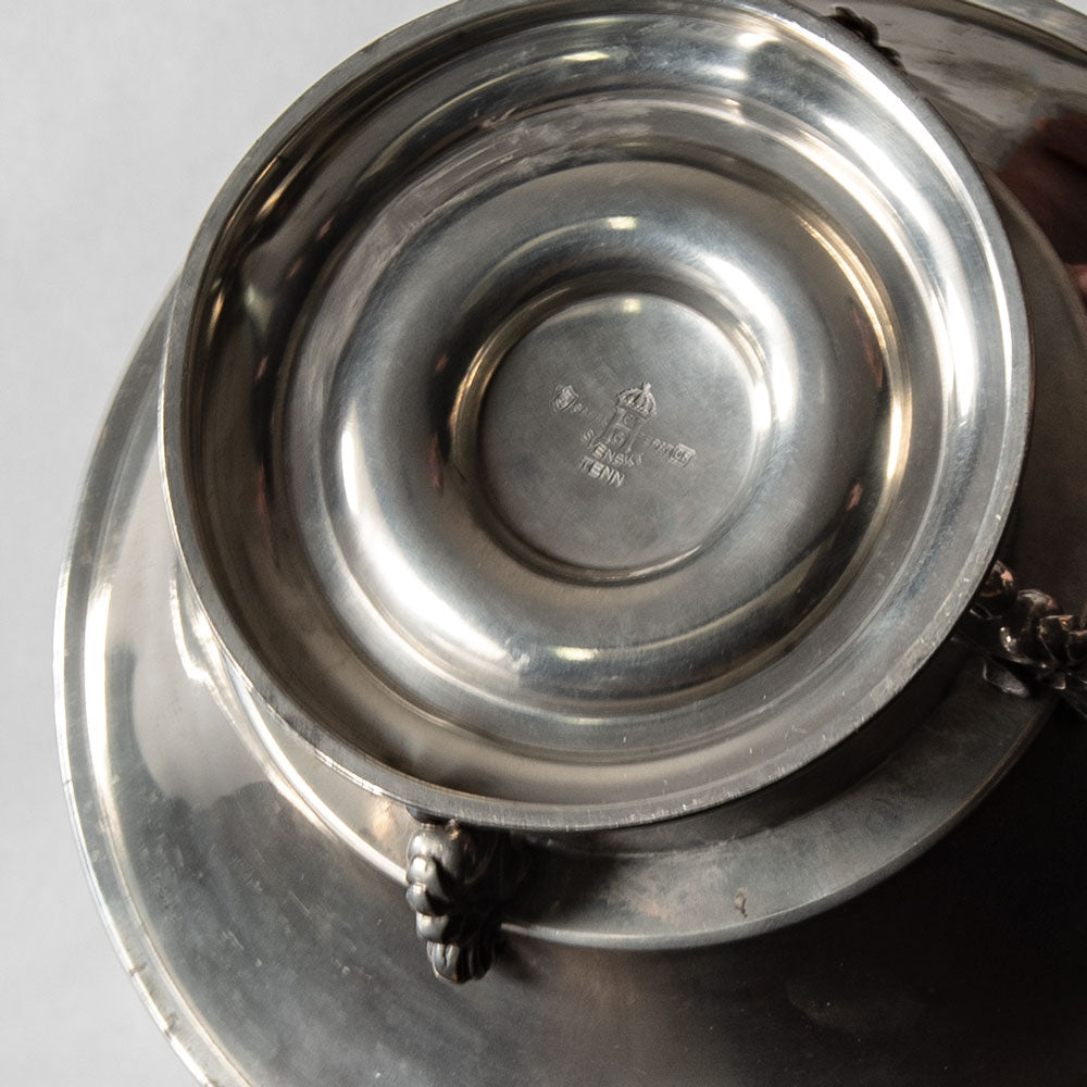 CG Hallberg, Sweden, tin footed bowl J1056