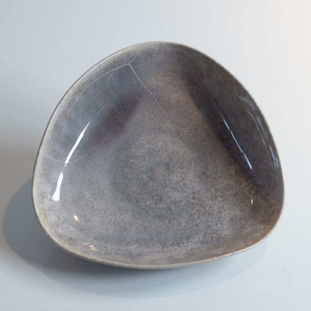 Richard Uhlemeyer, Germany, ceramic dish with glossy gray glaze C5137