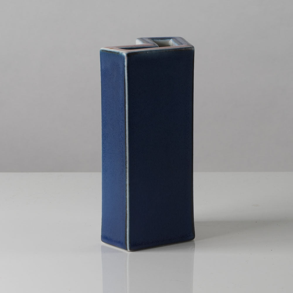 Karl Scheid, Germany, geometric vase with blue, pink and white glaze K2316