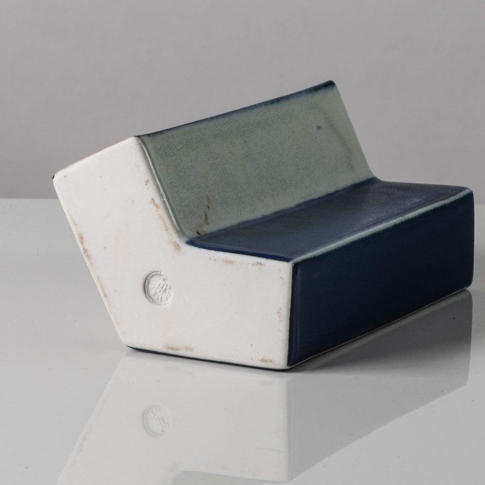 Karl Scheid, Germany, geometric vase with blue, pink and white glaze K2316