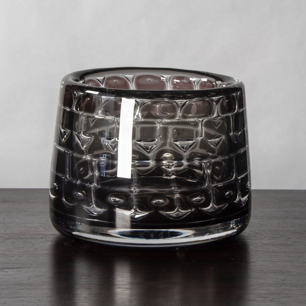 Ingeborg Lundin for Orrefors, Sweden, Ariel vase in brown and gray glass J1114