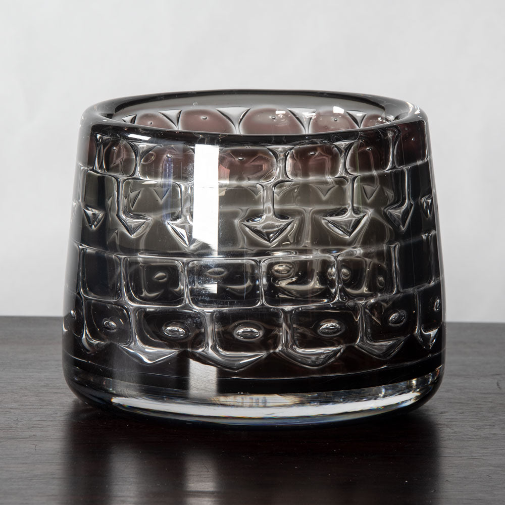 Ingeborg Lundin for Orrefors, Sweden, Ariel vase in brown and gray glass J1114