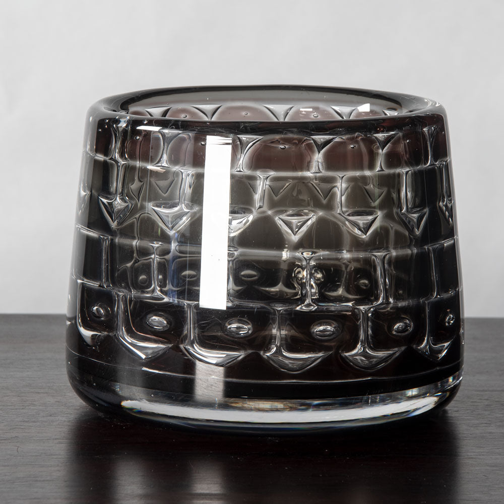 Ingeborg Lundin for Orrefors, Sweden, Ariel vase in brown and gray glass J1114