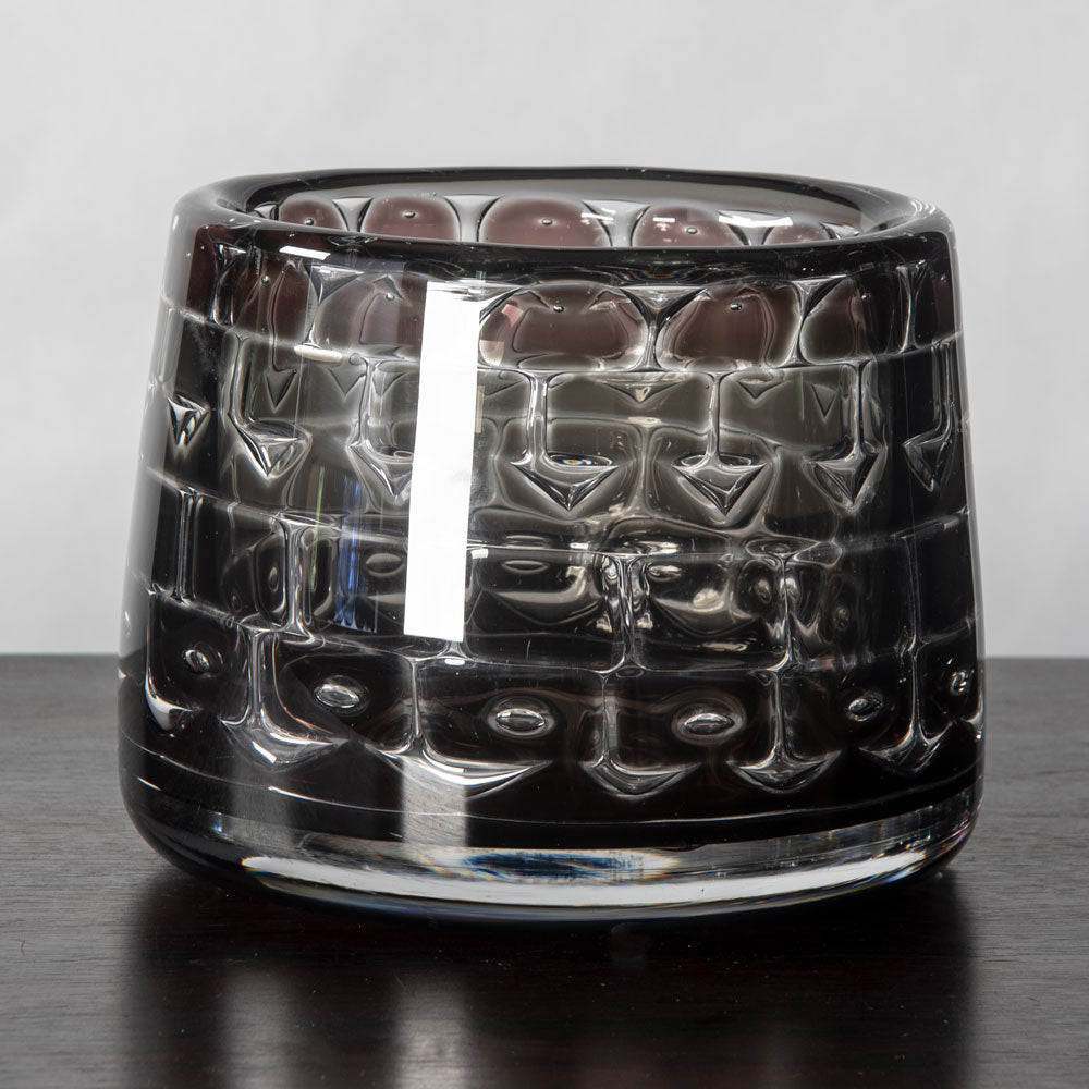 Ingeborg Lundin for Orrefors, Sweden, Ariel vase in brown and gray glass J1114