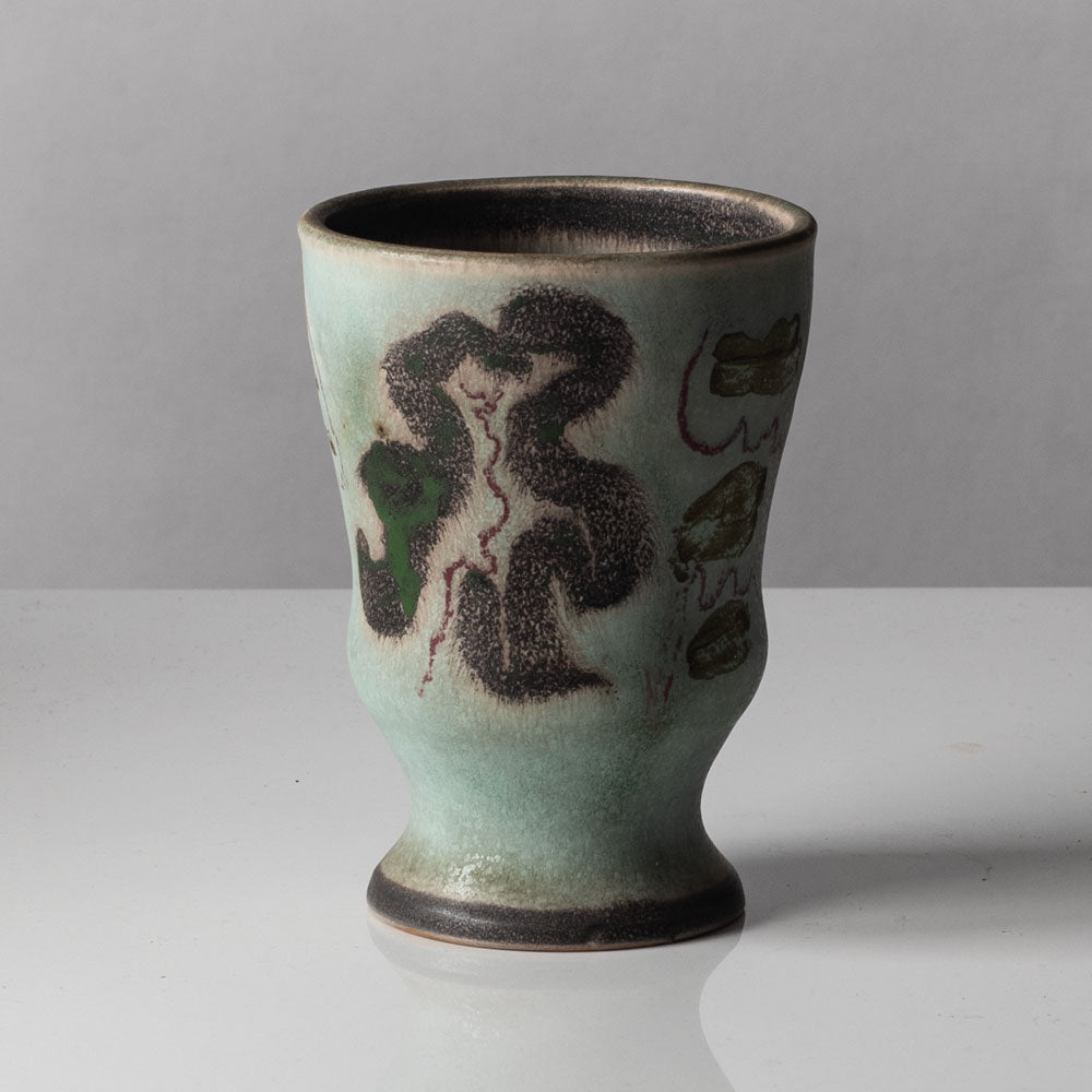 Walburga Külz, Germany, vase with pale blue and gray decoration K2905