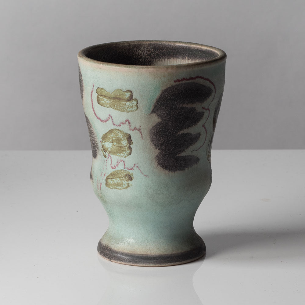 Walburga Külz, Germany, vase with pale blue and gray decoration K2905