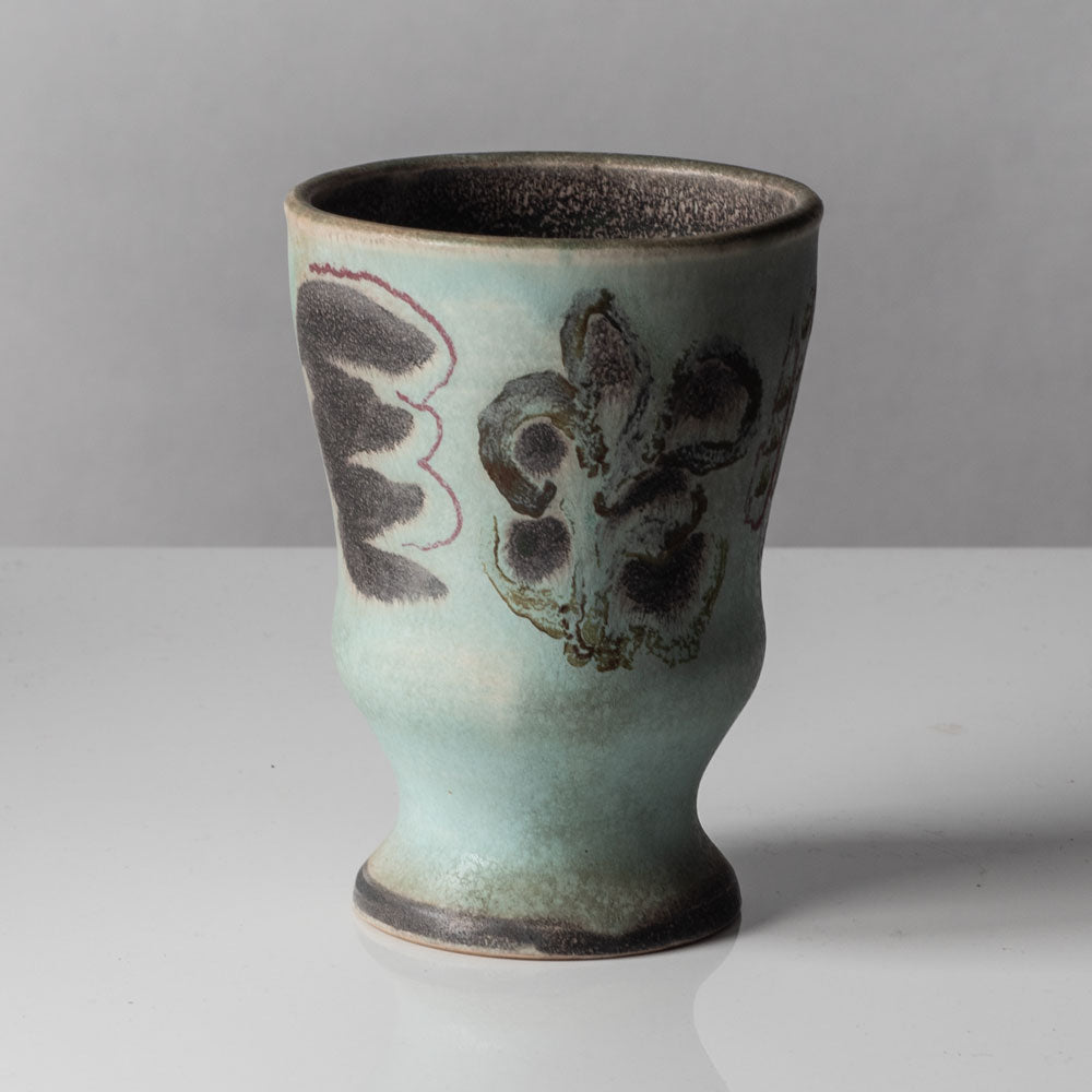 Walburga Külz, Germany, vase with pale blue and gray decoration K2905