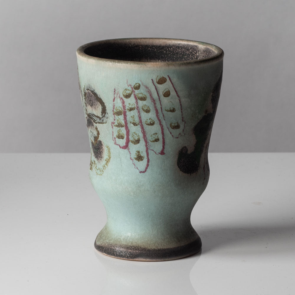 Walburga Külz, Germany, vase with pale blue and gray decoration K2905