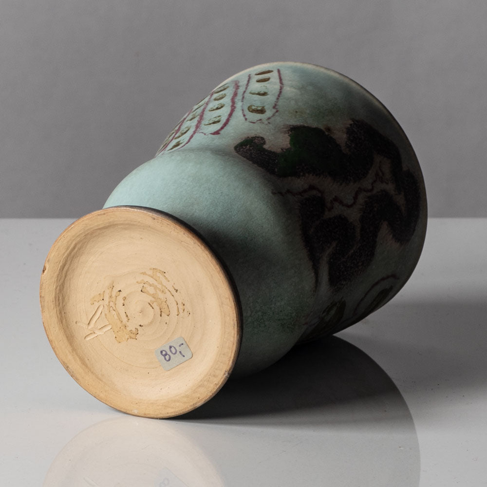 Walburga Külz, Germany, vase with pale blue and gray decoration K2905