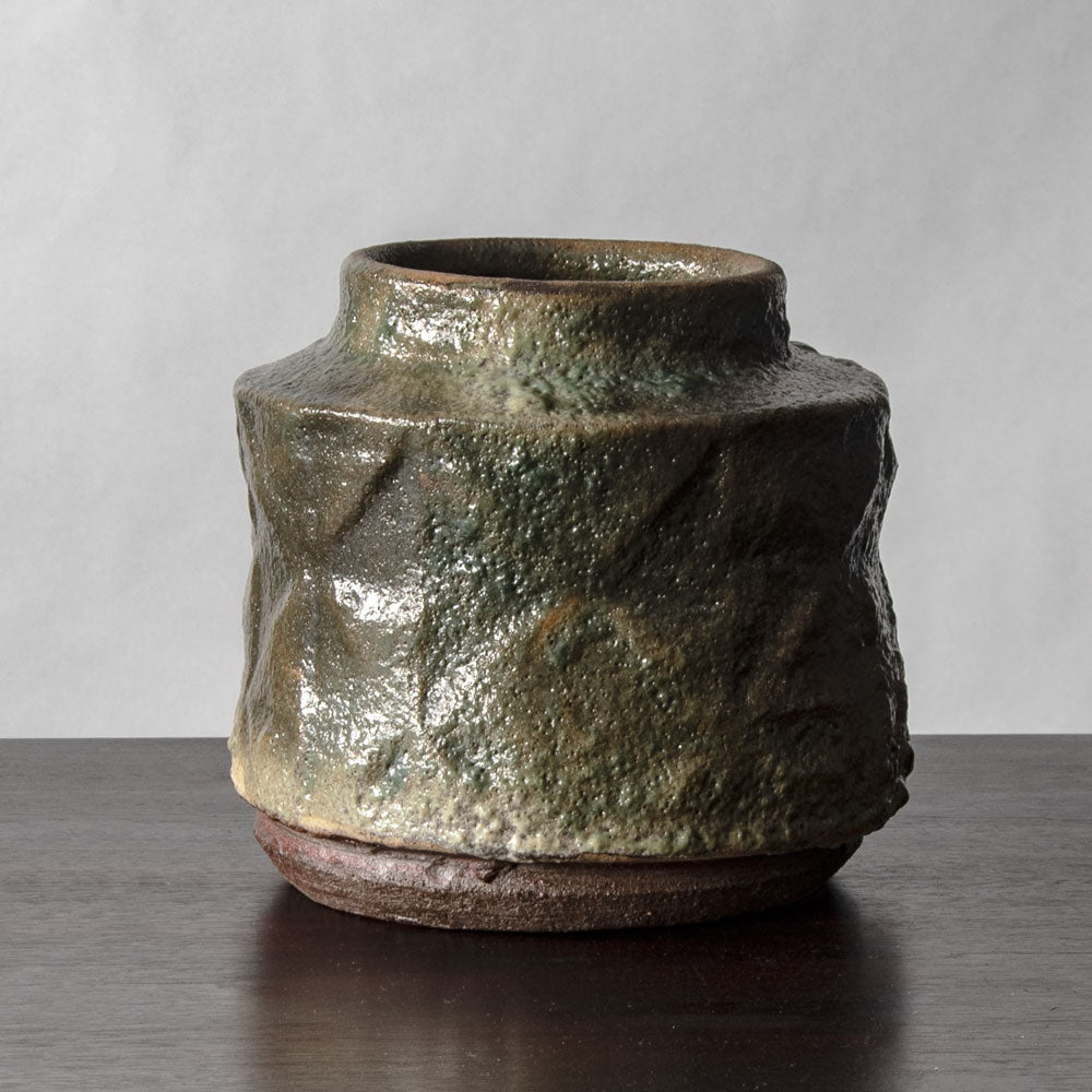 Lis Ehrenreich, own studio, Denmark, unique stoneware vase with volcanic glaze J1103