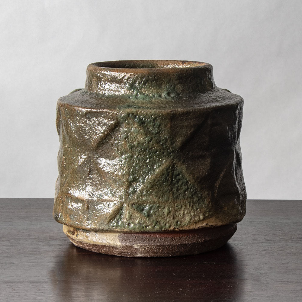 Lis Ehrenreich, own studio, Denmark, unique stoneware vase with volcanic glaze J1103