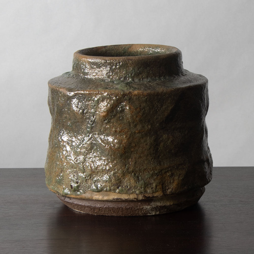 Lis Ehrenreich, own studio, Denmark, unique stoneware vase with volcanic glaze J1103