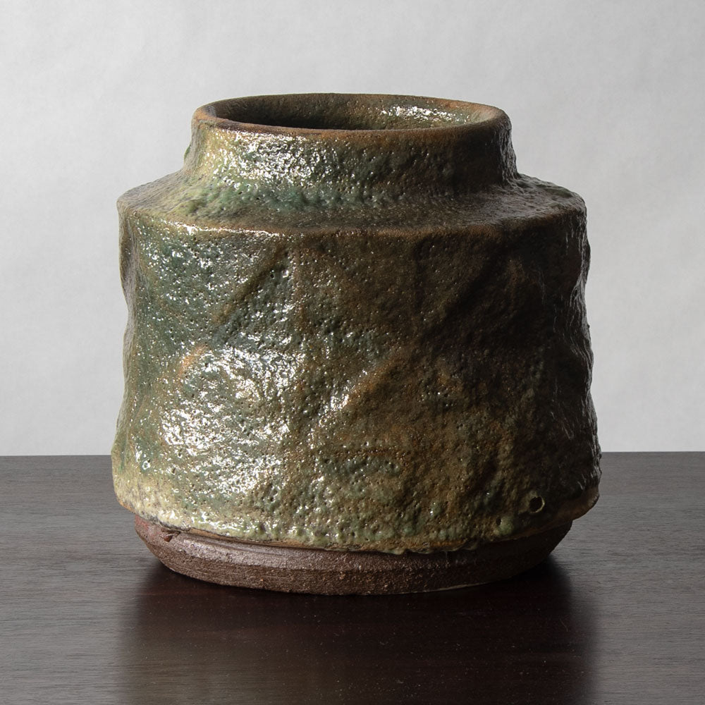 Lis Ehrenreich, own studio, Denmark, unique stoneware vase with volcanic glaze J1103