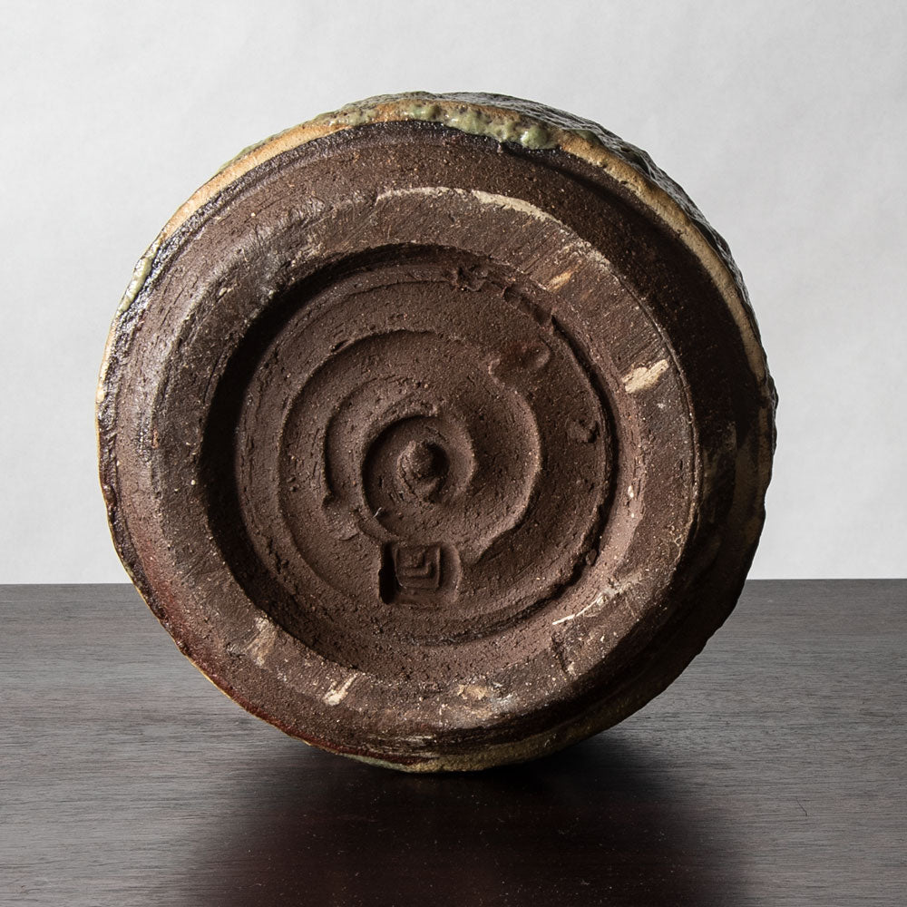 Lis Ehrenreich, own studio, Denmark, unique stoneware vase with volcanic glaze J1103