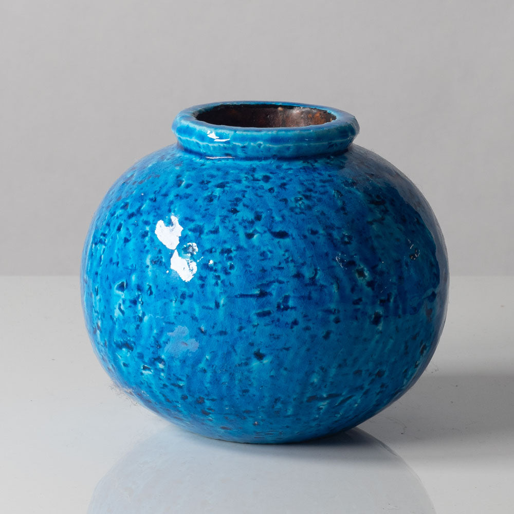 Three chamotte vessels with turquoise glaze by Gunnar Nylund for Rörstrand, Sweden