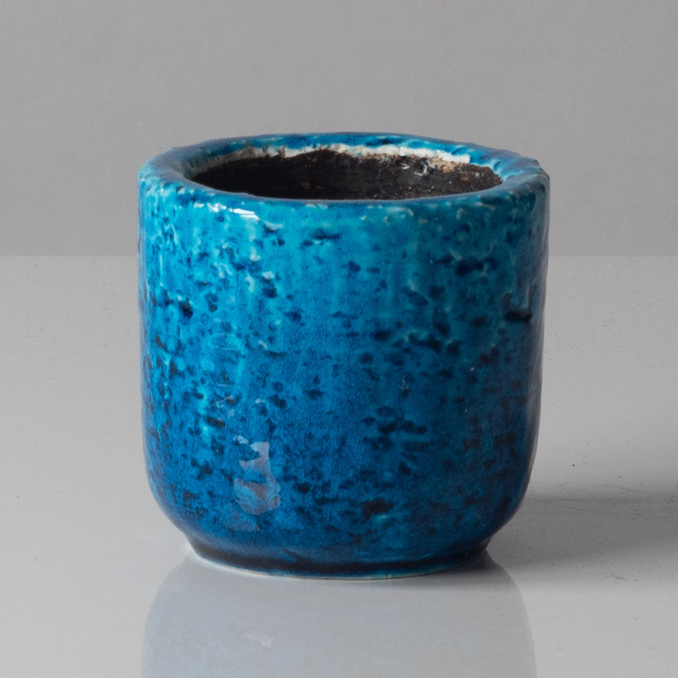 Three chamotte vessels with turquoise glaze by Gunnar Nylund for Rörstrand, Sweden