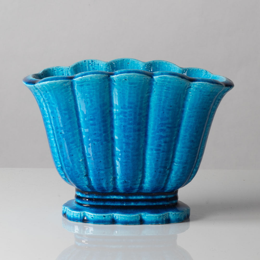 Three chamotte vessels with turquoise glaze by Gunnar Nylund for Rörstrand, Sweden
