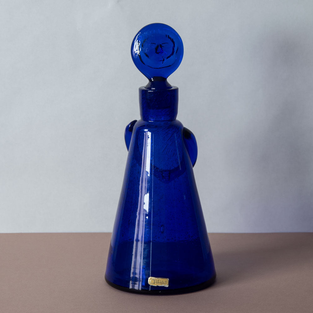 Erik Hoglund for Boda, blue glass decanter J1107