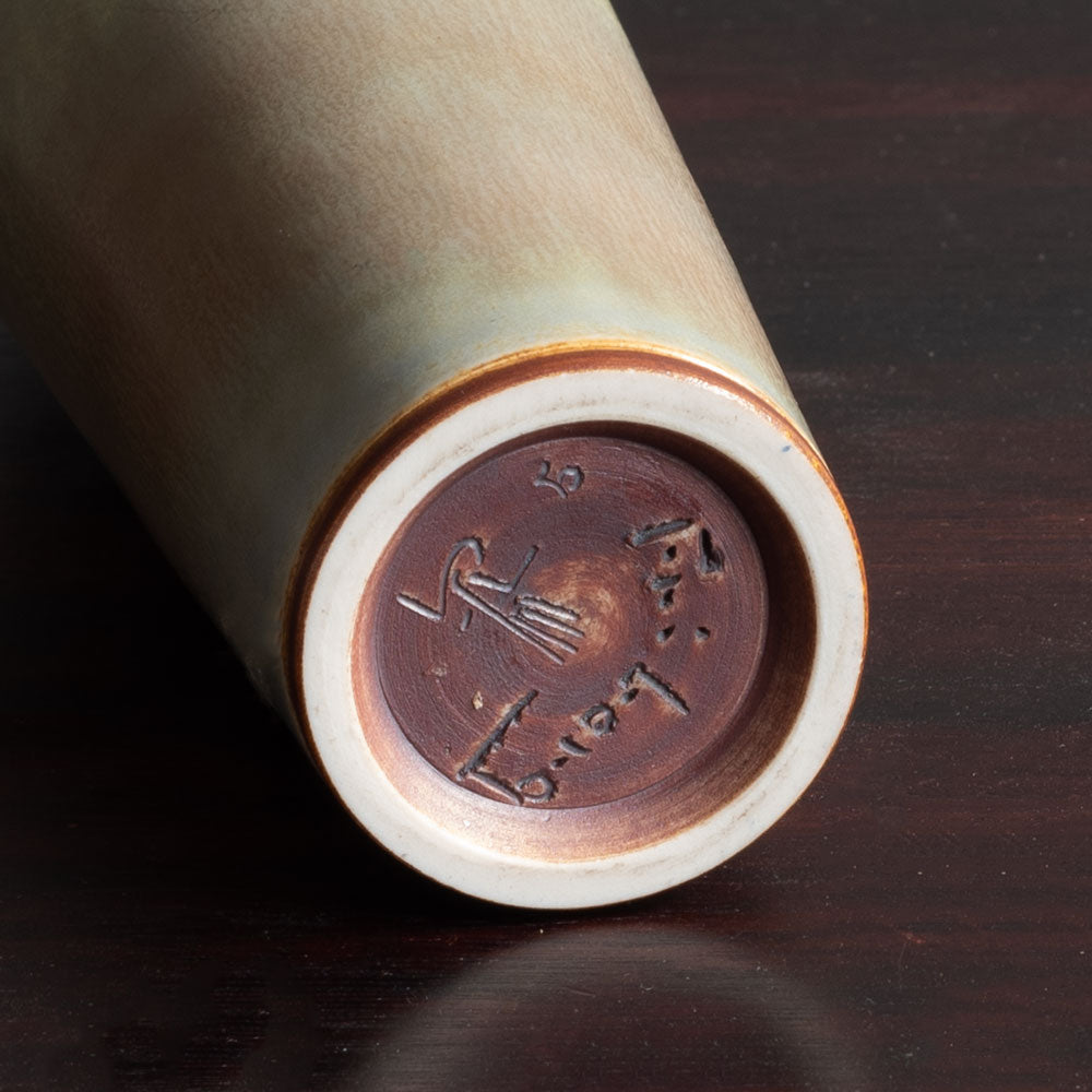 Berndt Friberg for Gustavsberg, Sweden, unique stoneware vase with gray and brown haresfur glaze L3881