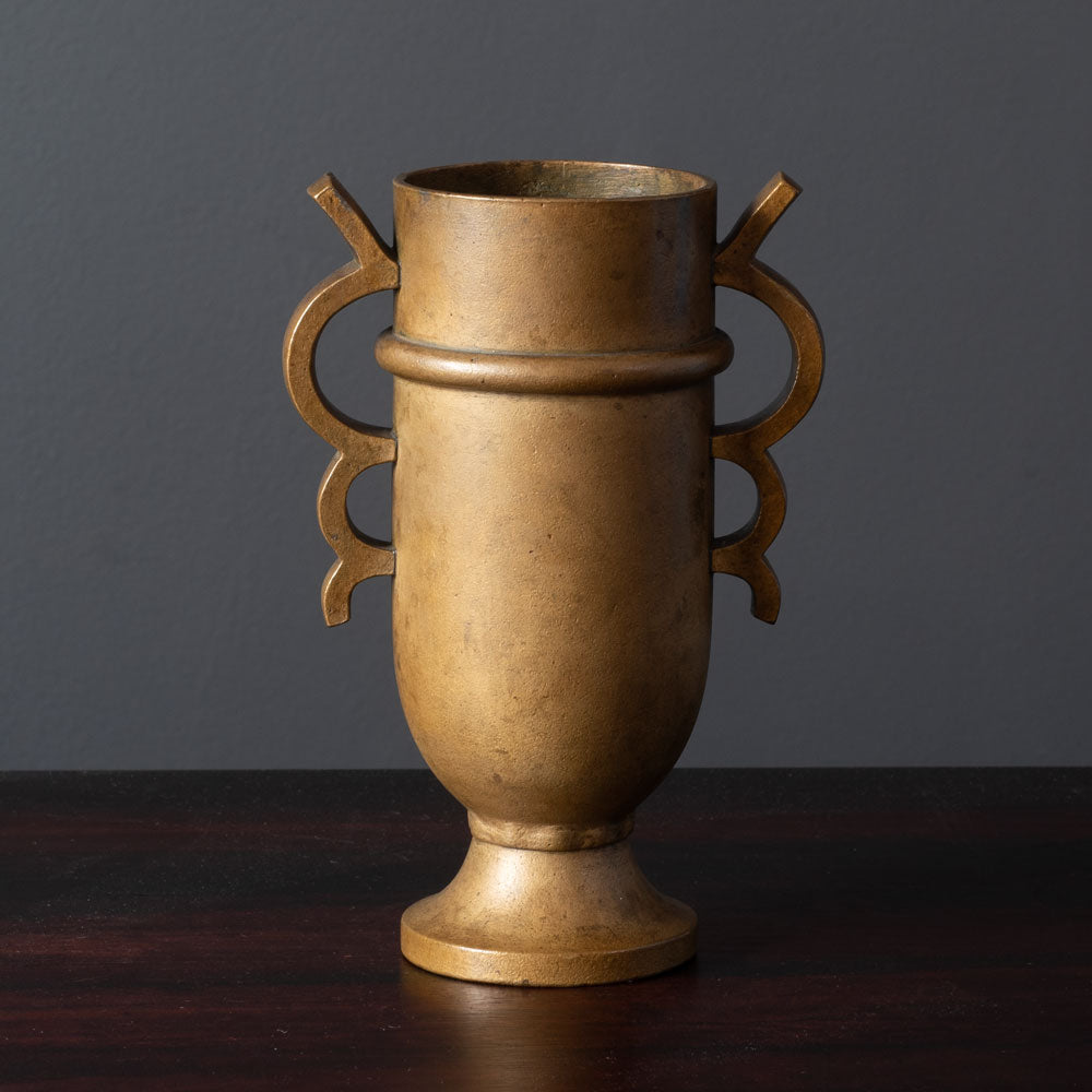 Athena Ystad, Sweden, handled bronze vase L3087