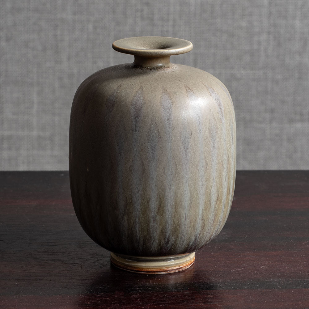 Group of five vases with gray glaze by Berndt Friberg for Gustavsberg, Sweden