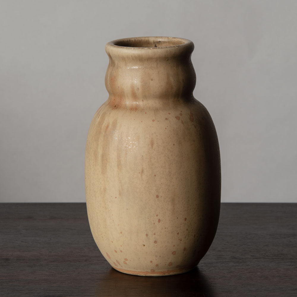 Patrick Nordstrom for Royal Copenhagen, stoneware vase with pale peach glaze J1013