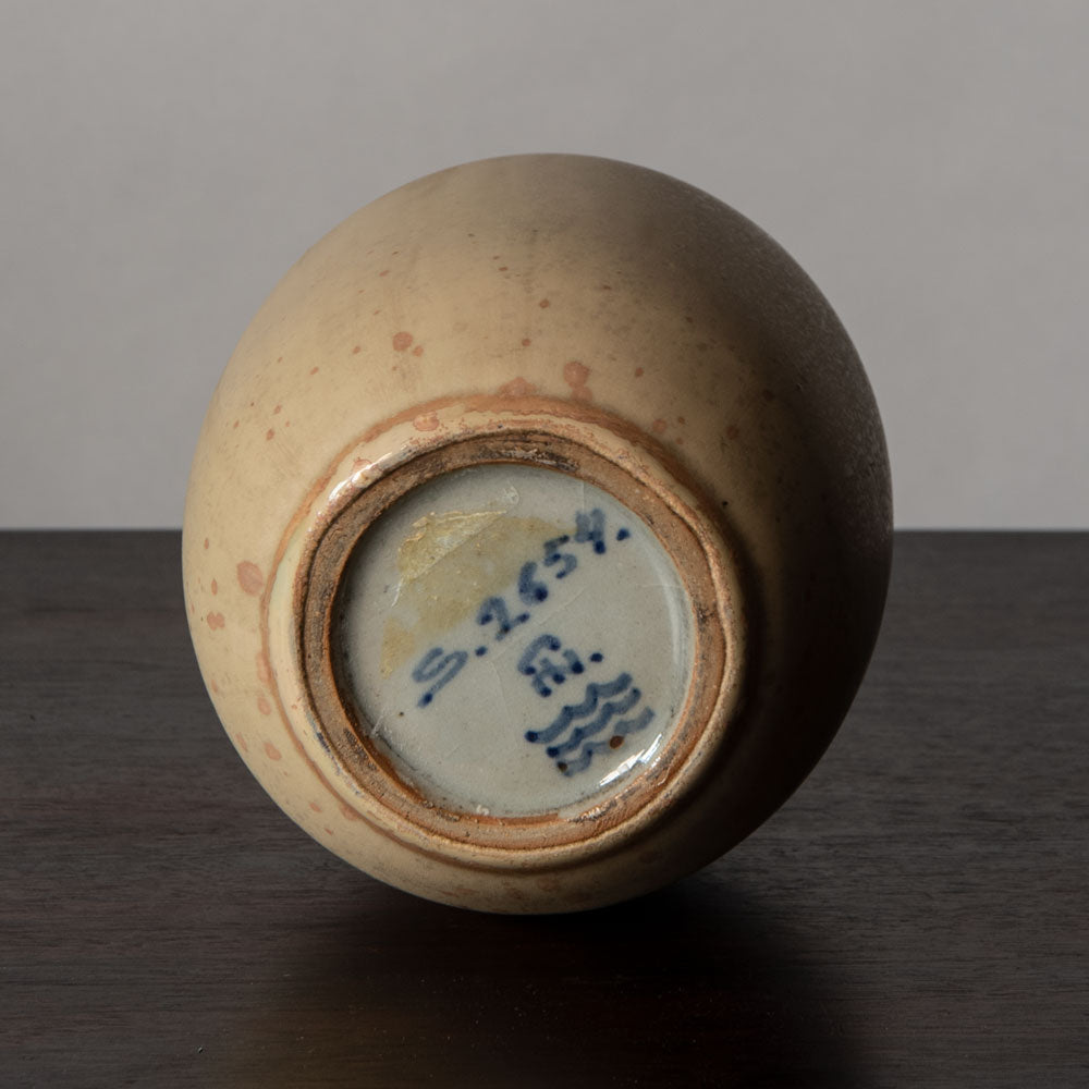 Patrick Nordstrom for Royal Copenhagen, stoneware vase with pale peach glaze J1013