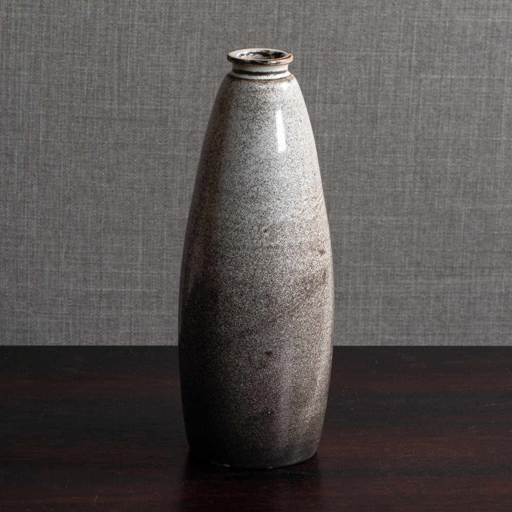 Svend Hammershoj for Kähler Keramik, Denmark, vase with black and white glaze M4113