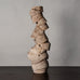 Bronwen Grieves, UK unique stoneware sculpture with matte white and brown glaze J1028