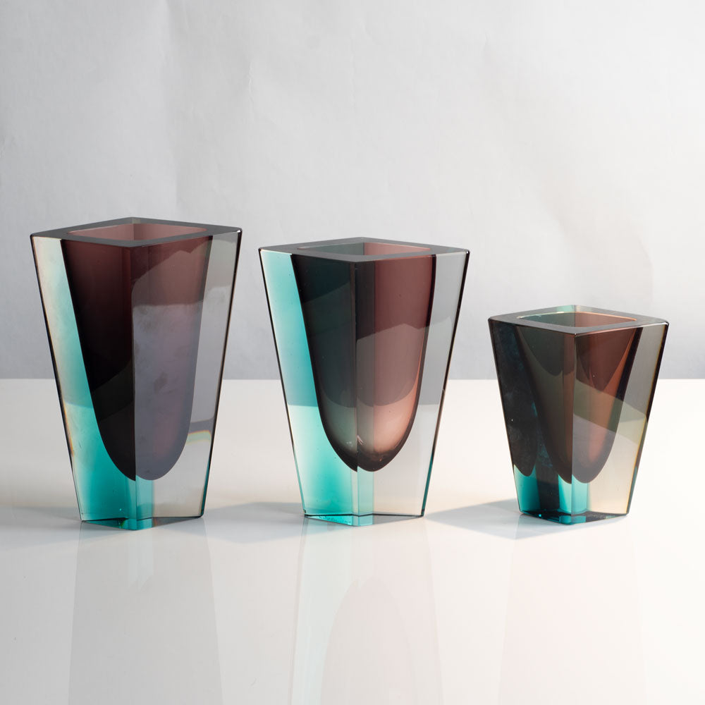 Group of purple "Prisma" vases by Kaj Franck for Nuutäjarvi-Nottsjö