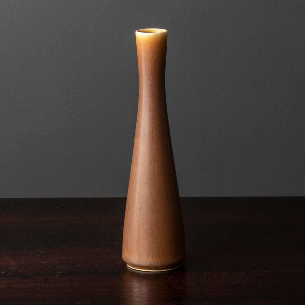 Frode Bahnsen for Palshus, Denmark, stoneware vase with reddish brown haresfur glaze H1388