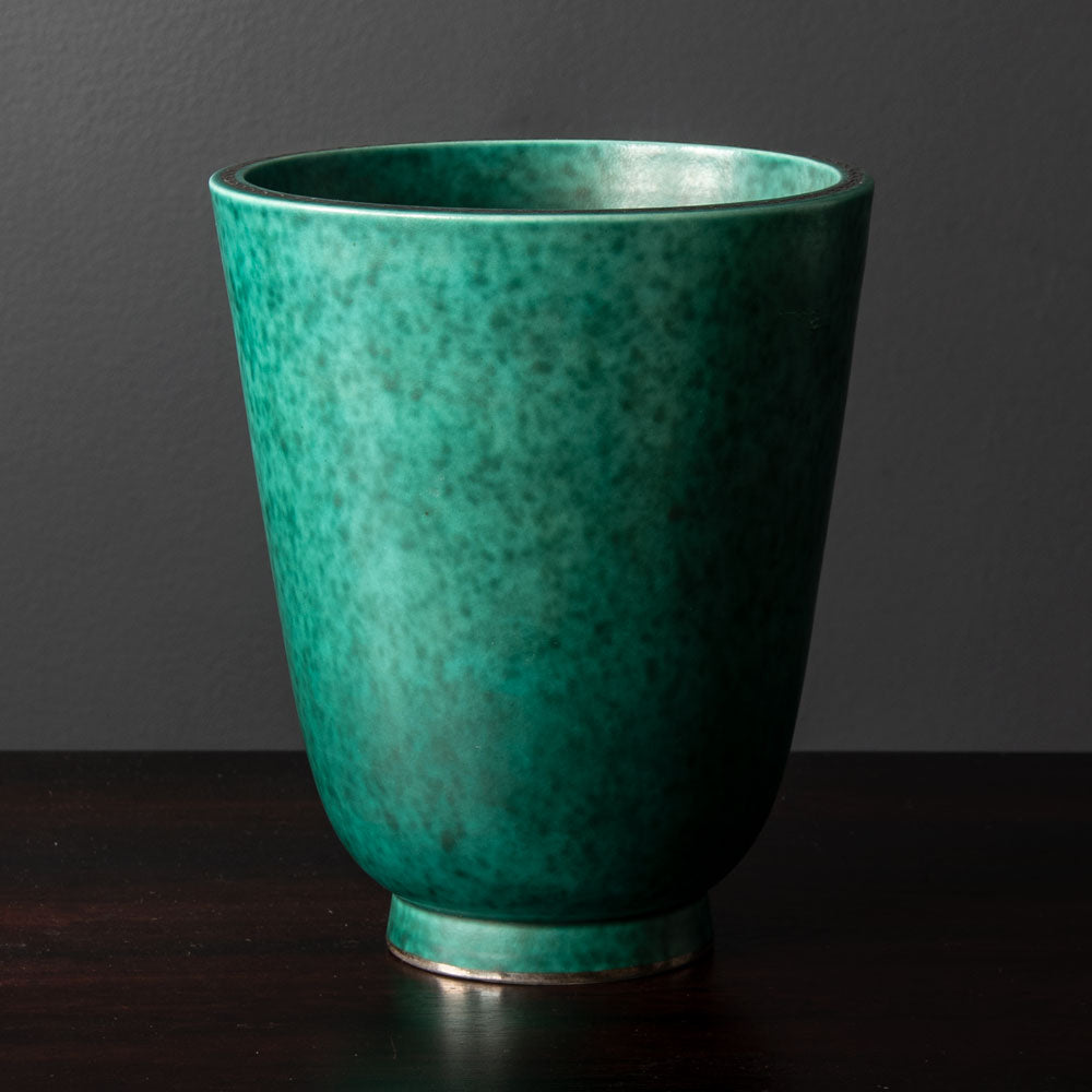 Wilhelm Kåge for Gustavsberg, Sweden "Argenta" vase with mermaid decoration in silver H1585