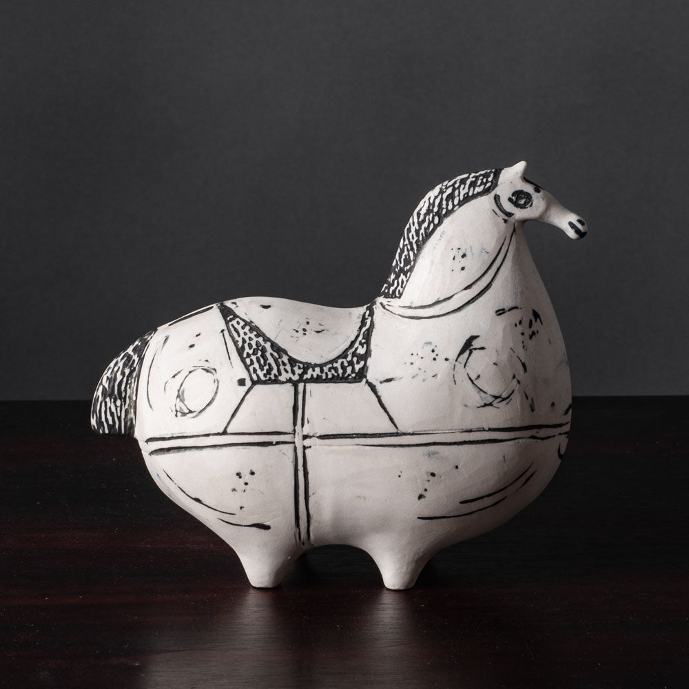 Stig Lindberg for Gustavsberg, stoneware horse with hand painted decoration H1025