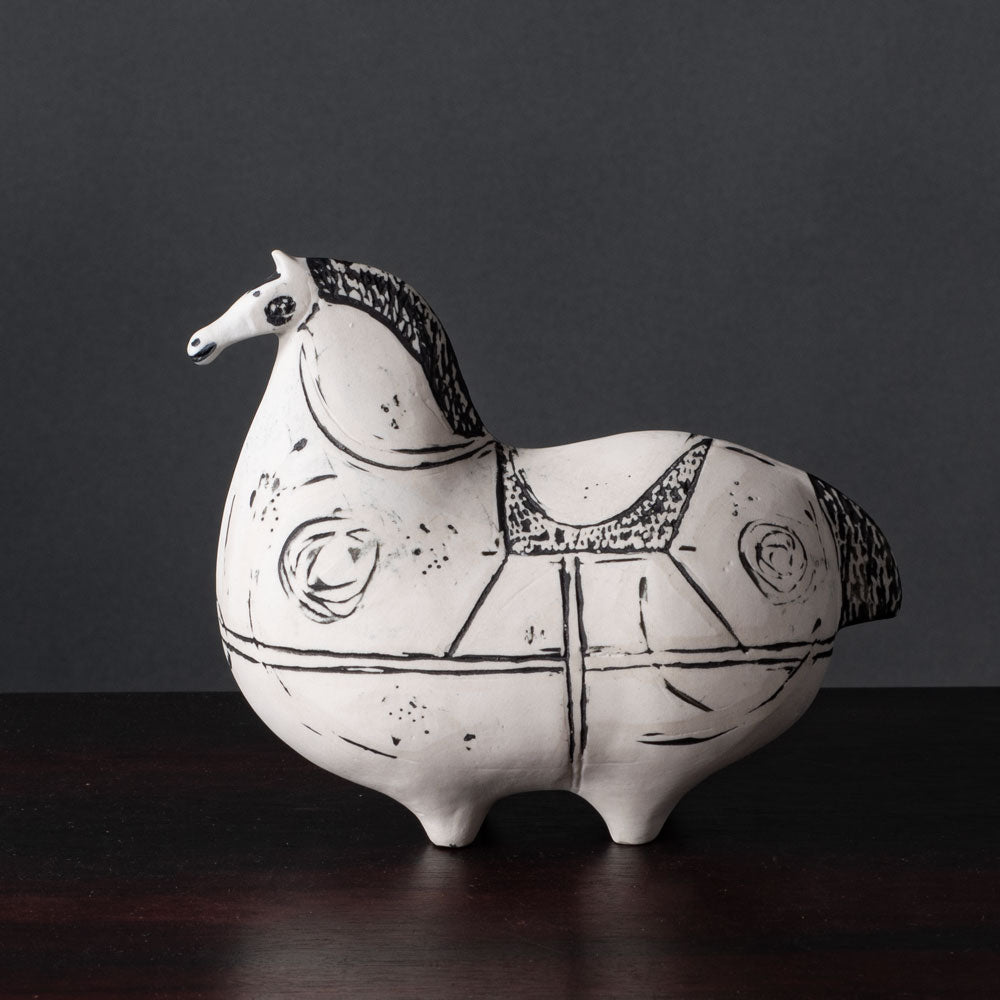 Stig Lindberg for Gustavsberg, stoneware horse with hand painted decoration H1025